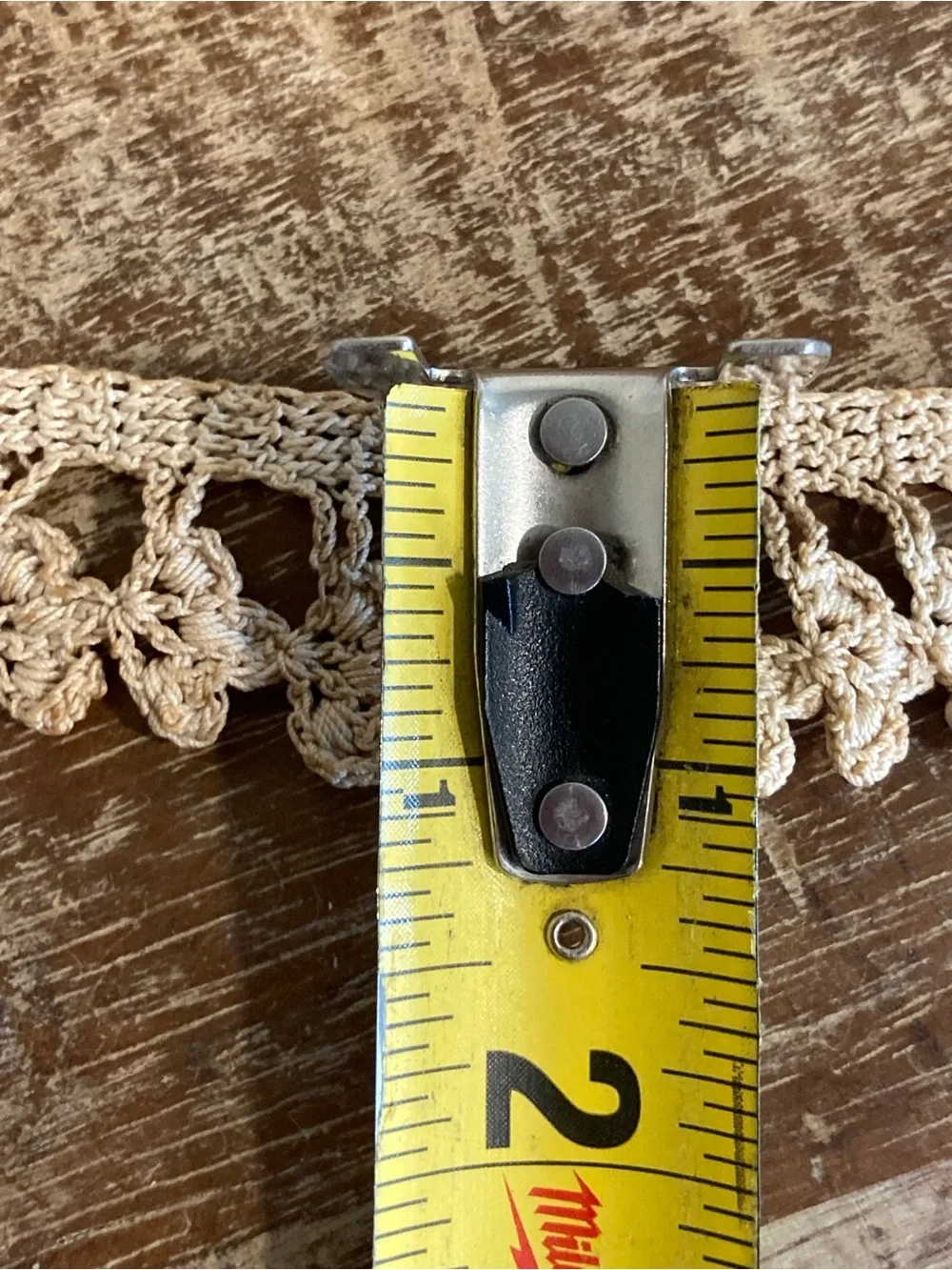 Vintage Crochet Trim Lace - Beige & Brown 39”
